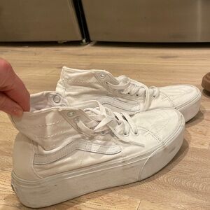Vans white platform high top size 8.5